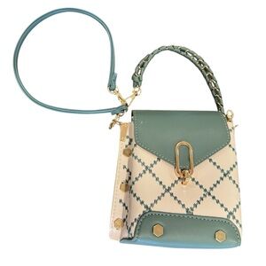Elegant Green and Cream Handbag